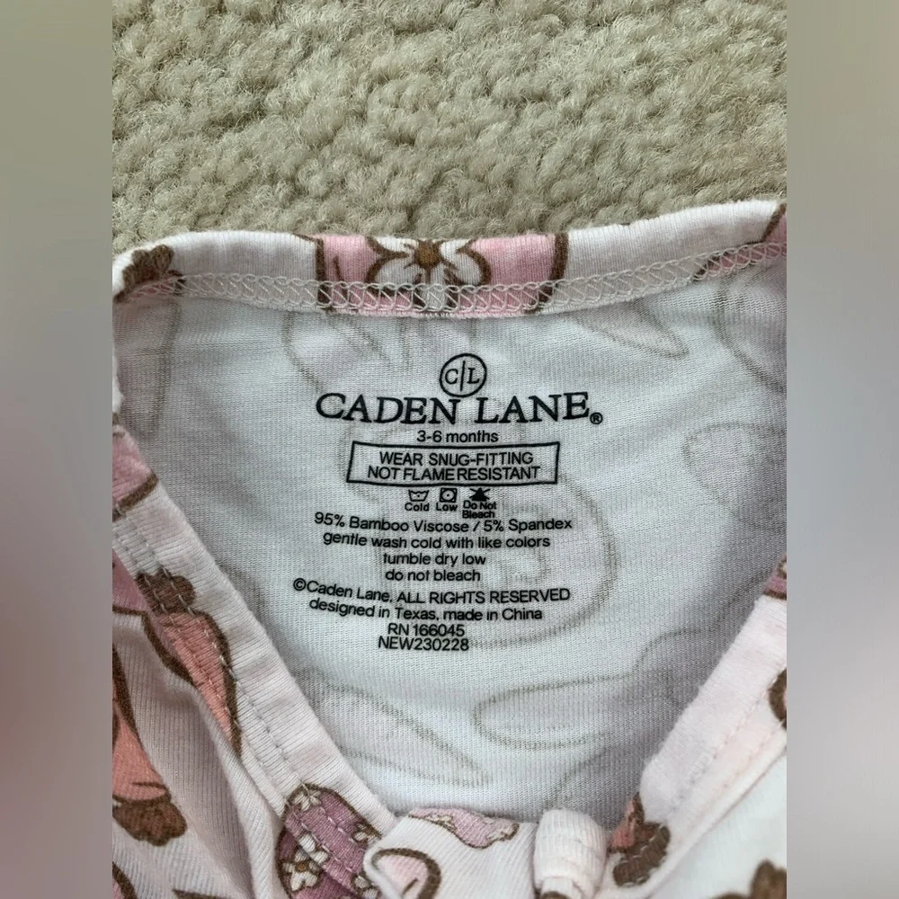 Caden Lane Size 3-6 Months Easter Bamboo Footie Sleeper Pajamas
